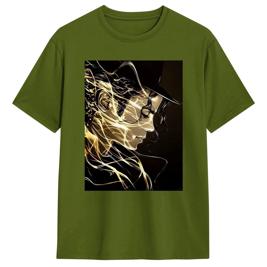 MMichael JJackson Poster Cotton T Shirt For Unisex Beach Classic T Shirts Leisure Tees Oversize Pattern Clothes