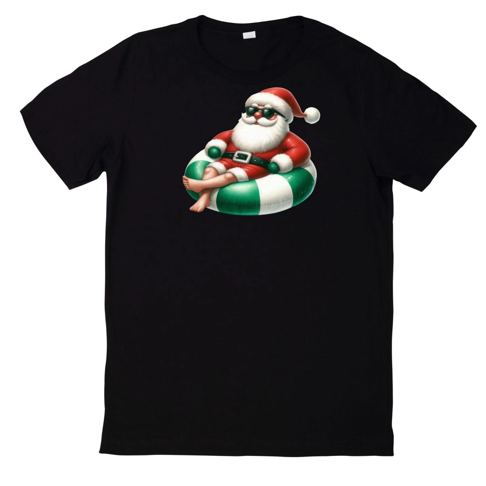 T-Shirt Weihnachtsmann im Sommer Motiv Baumwolle XS