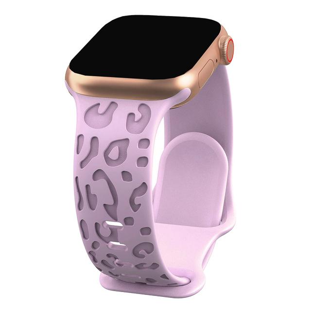 

Engraved Leopard Strap For Apple Watch Ultra 3 Band 49mm 44mm 41mm 40mm 45mm 46mm 38mm Silicone Band iwatch Series11/10/9/8/7/6/5/4/SE Correa Bracelet Ultra1/2/3 49mm фіолетовий