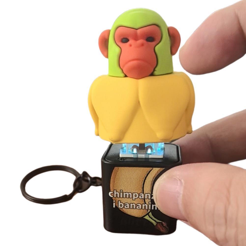 Stick man Tung tung tung Tungtungtung Anime Wooden Keychain Stick Man Figure with Luminous Pendant Collectible Decorative Gift