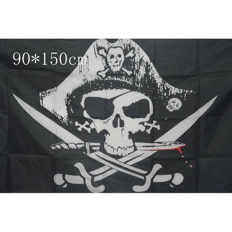 Banner Huge Skull Pirate Flag 90x150cm Decoration For Haunted House KTV Bar Halloween