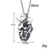 Trendy Men's Titanium Steel Pendant Exaggerated Men's Oversized Fashionable Skull Titanium Steel Necklace