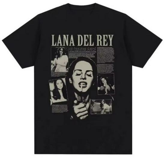 LANA DEL REY Tricou Retro cu Mânecă Scurtă și Gât Rotund pentru Bărbați