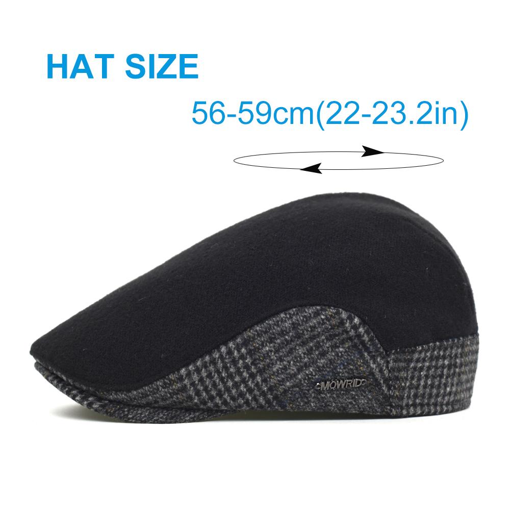 Winter Autumn Wool Warm Newsboy Cap Men Women Thick Warm Vintage Casual Fashion Berets Gatsby Flat Hat Peaked Cap Adjustable