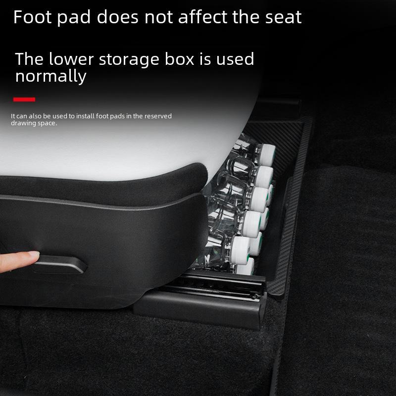 Versteckte Schubladen-Aufbewahrungsbox unter dem Sitz des Tesla Model Y