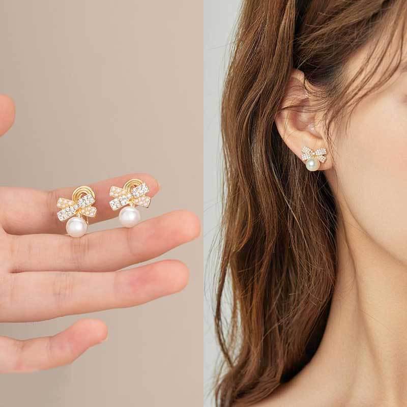 Koreanischer Stil Nicht-Piercing Ohrclip mit langem Quaste, Perlmutt Schmetterlings Design für Damen - High-End, Coole Mode.