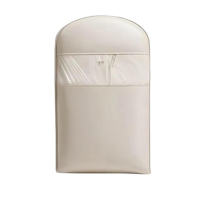 

Space Saving Hanging Garment Bag with Self Compression Zipper Hanging Protector Transparent Visibility for Closet Storage S-60X90cm бежевый