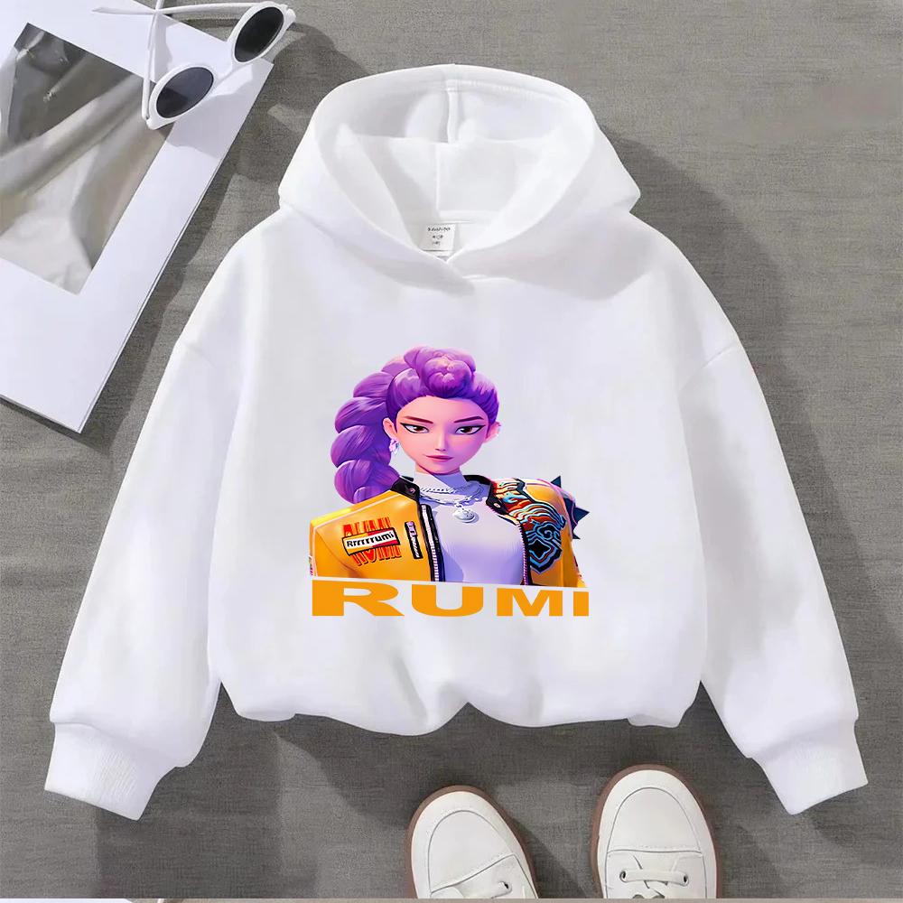 Kpop Lovci démonů Anime RUMI Dívčí mikina s kapucí Kreslený potisk Ležérní Teplá Pohodlná Mikina