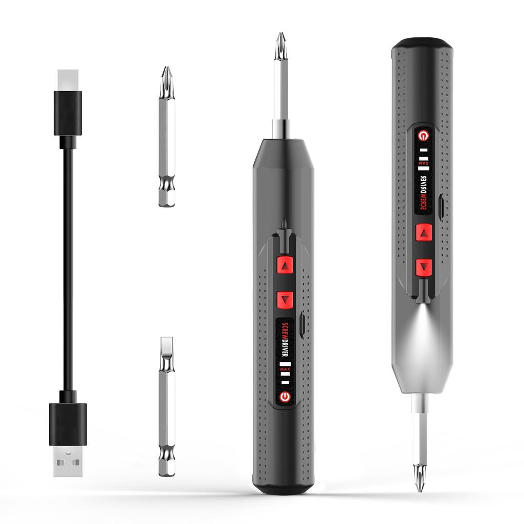 MinistoreDirect Elektrischer USB kann verwendet werden Elektrischer Schraubendreher Hohe Helligkeit LED-Stift Geeignet für Frauen und enthält Haushalts-Schraubendreher,