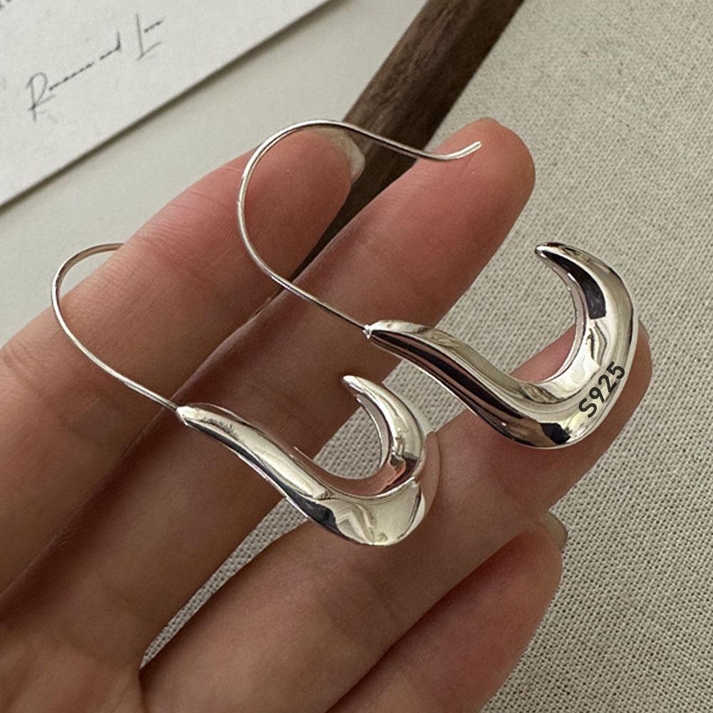 

925 Sterling Silver Earrings For Women Trendy Simple Clip Shape Earring Jewelry Prevent Allergy Party Christmas Accessories