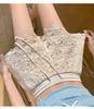 Women's Summer High-Waist Lace Sports Shorts - Casual, Loose, A-line, Wide-Leg, Three-Quarter Pants