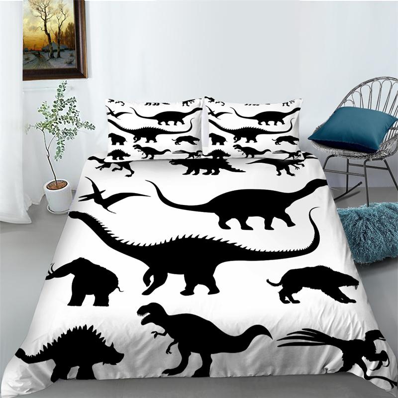 Dinosaurus 3D tisk Povlak na přikrývku King Size Povlečení Polyester Kreativní domácí sada povlečení Sada povlečení pro děti