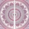 Bless International Beautiful Indian Bohemian Psychedelic Hippie Ombre Window Curtain Panels for Bedroom, Living, Balcony (Pink Red Ombre Flower)