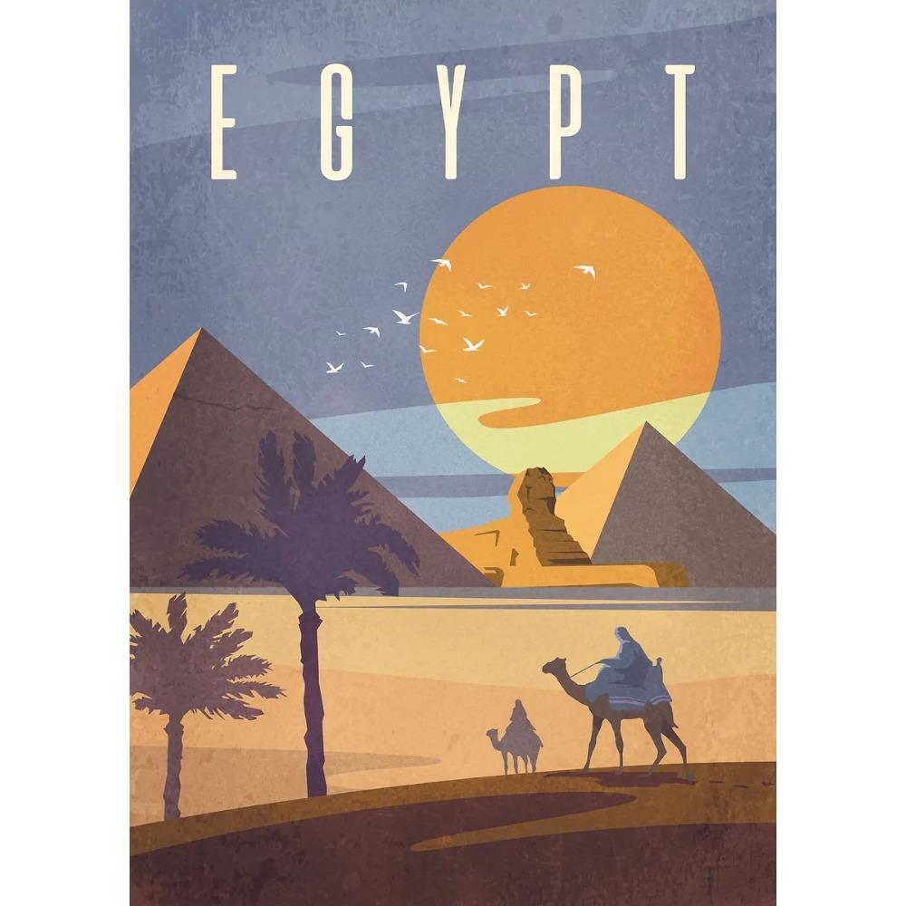 Majestic Pyramids of Giza Egypt Posters Egyptian Sphinx Travel Prints Canvas Painting Wall Art Pictures Home Living Room Decor