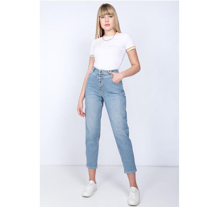 Tricou cu coaste de damă alb