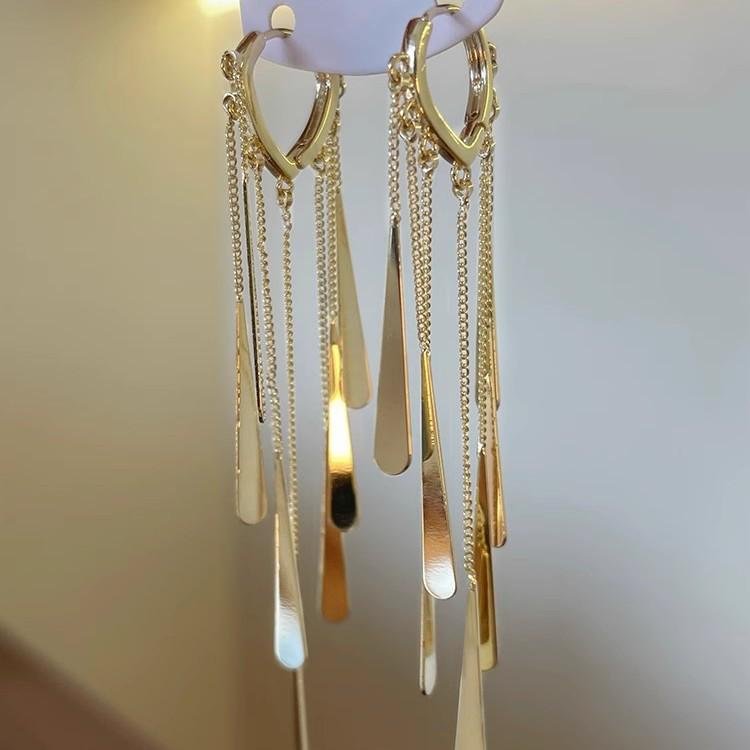 2024 Light Luxury Tassel Earrings: High-End Niche Design for Women