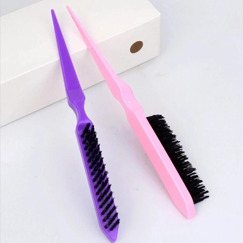 15PCS Professional Slim Line Teasing Hair Brush Backcombing Comb Tool for Salon Styling - 4 Colors Wholesale Stylist Supplies