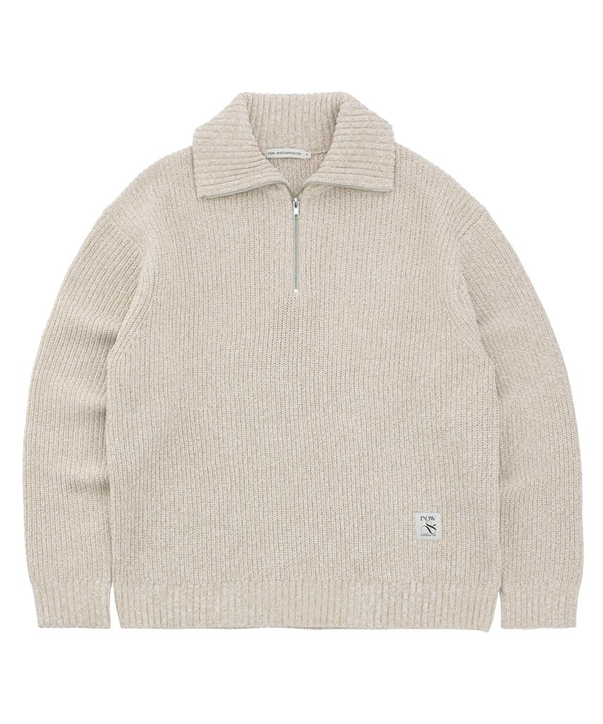 NOWANDTOMORROW Half Zip-Up Pullover [3 Color]