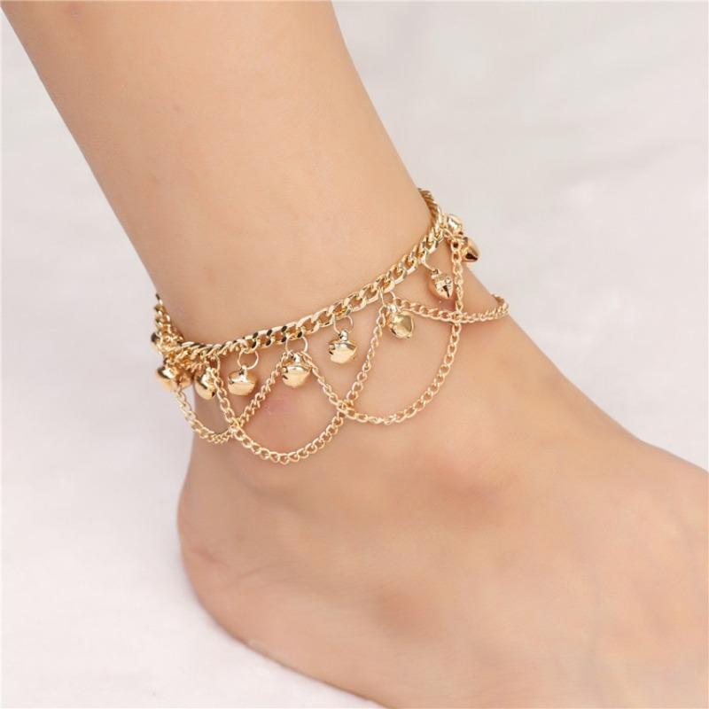 Bracelets de cheville style bohème pour femmes, accessoires pour les pieds, été, plage, vacances, sandales pieds nus, bracelet de cheville sur la jambe, femme