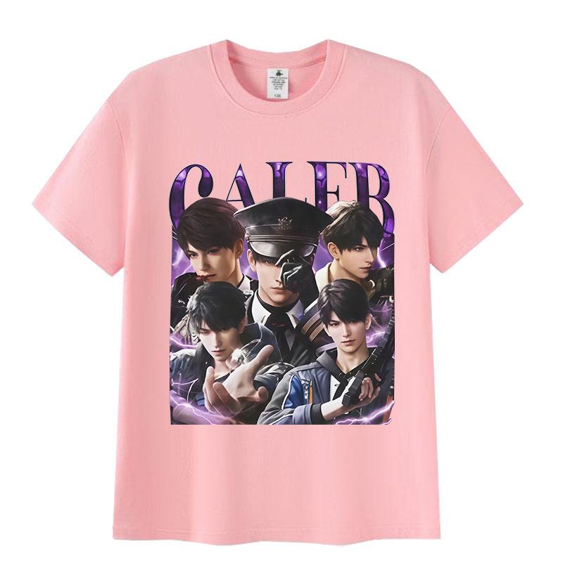 Girl Dinner Love and Deepspace Caleb Print T-Shirts Men Women Summer O-Neck Cotton T Shirts Retro Oversized Short Sleeve T Shirt