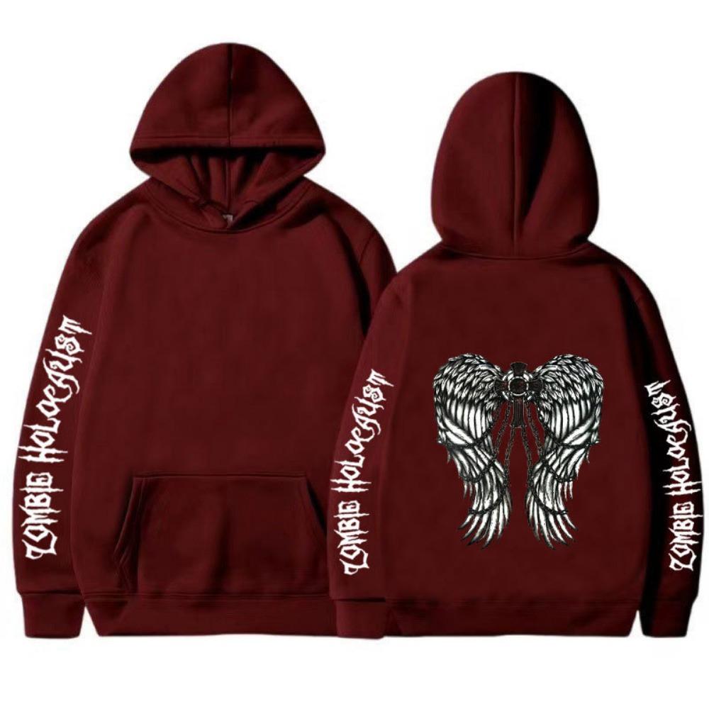 European and American Dark Style Hoodie with Ribbed Bottom for Men's and Women's Casual Sports Hoodie, Gothic Couple Harajuku Hoodie