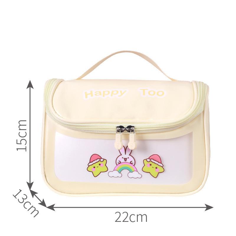 Latest Waiji Rabbit Waterproof Cosmetic Case Pvc Cartoony Travel Lovely Clear Wash Bag Bulk