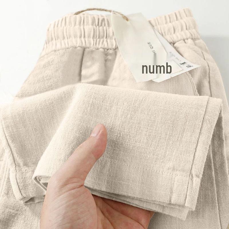 

Жіночі літні лляні штани широкі - Прямі, повсякденні, універсальні, вільні та легкі 2XL (suggest 66-72kg)