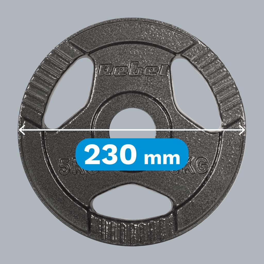 Cast Iron Weight Set 4X5Kg, 51Mm Hole, Plate With Rebel Handles
