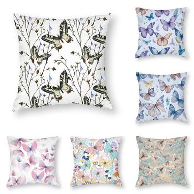 Watercolor Butterfly Pillow Case 3D Print Polyester Fiber 40*40cm Home Sofa Throw Decoration Festival Gift