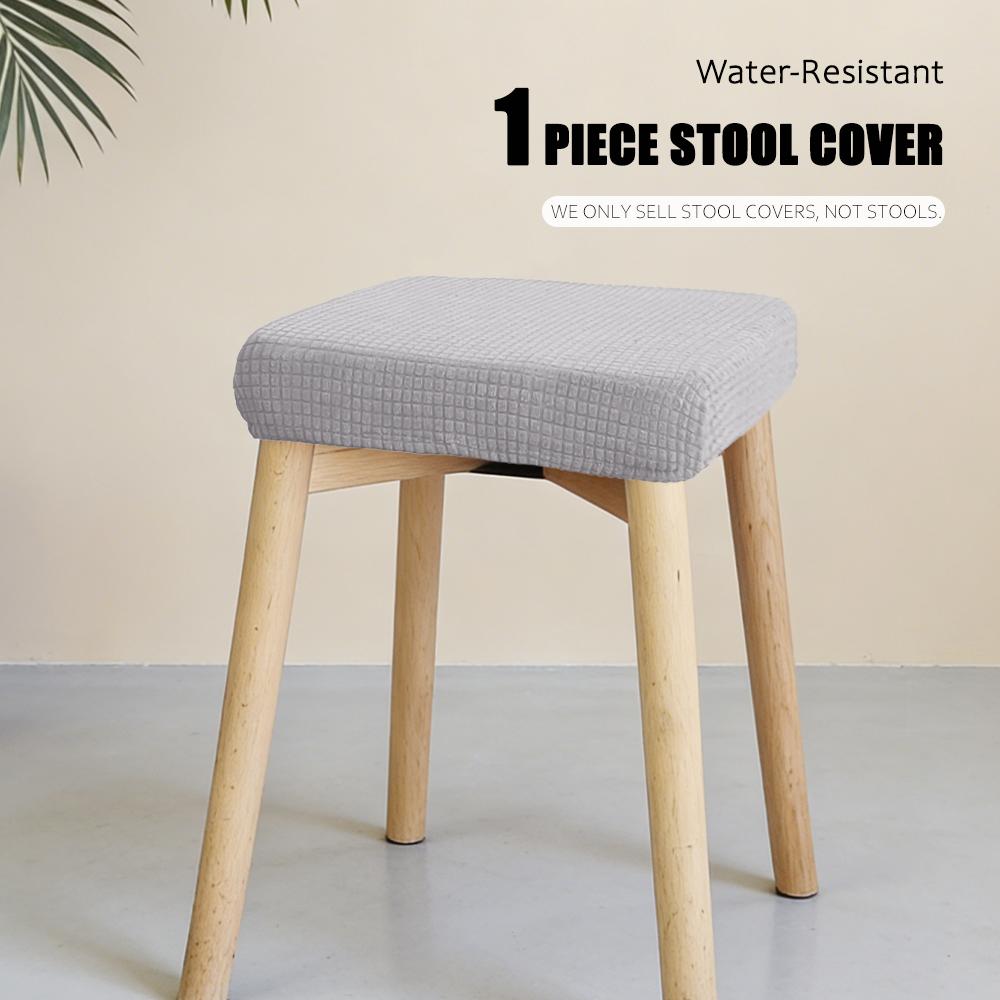 Jacquard Chair Seat Cover Elastic Rectangle Bar Stool Cover Elastic Chair Protector Removable Dust Covers Square Stool Covers