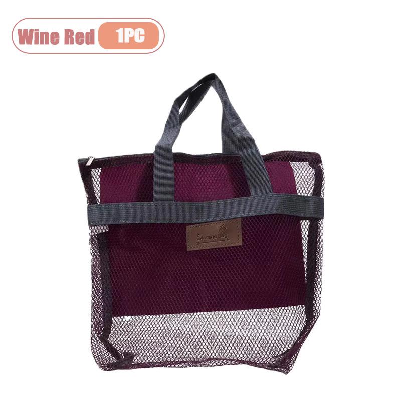 Travel Beach Bag Tote Bag with Mesh Pockets Outdoor Swimmer Toiletry Bag Organizer Packing Cube Carry on Bag for Vacation