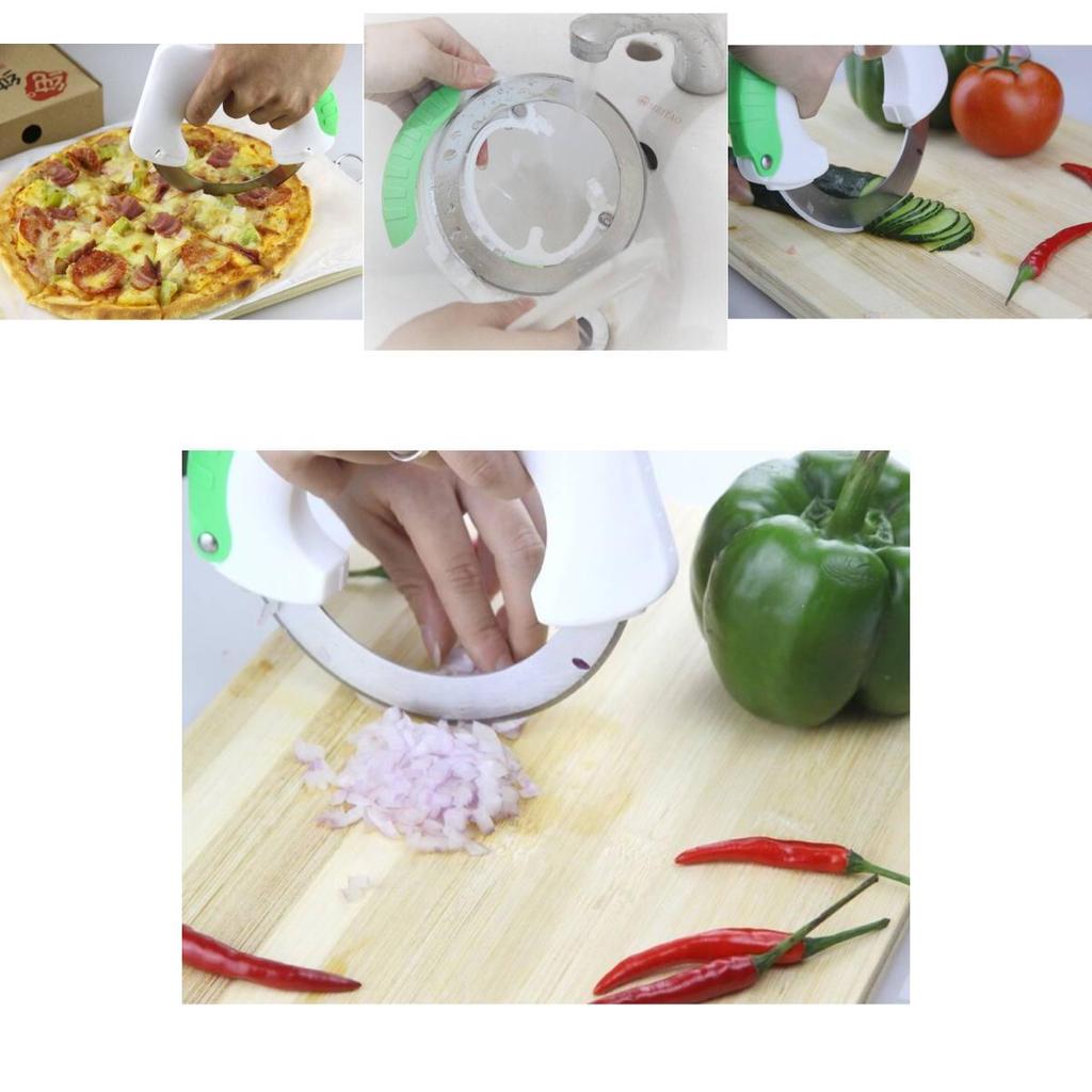 Multifunctional Circular Kitchen Knife With Stainless Steel Blade For Cutting Vegetables Pizza Cake