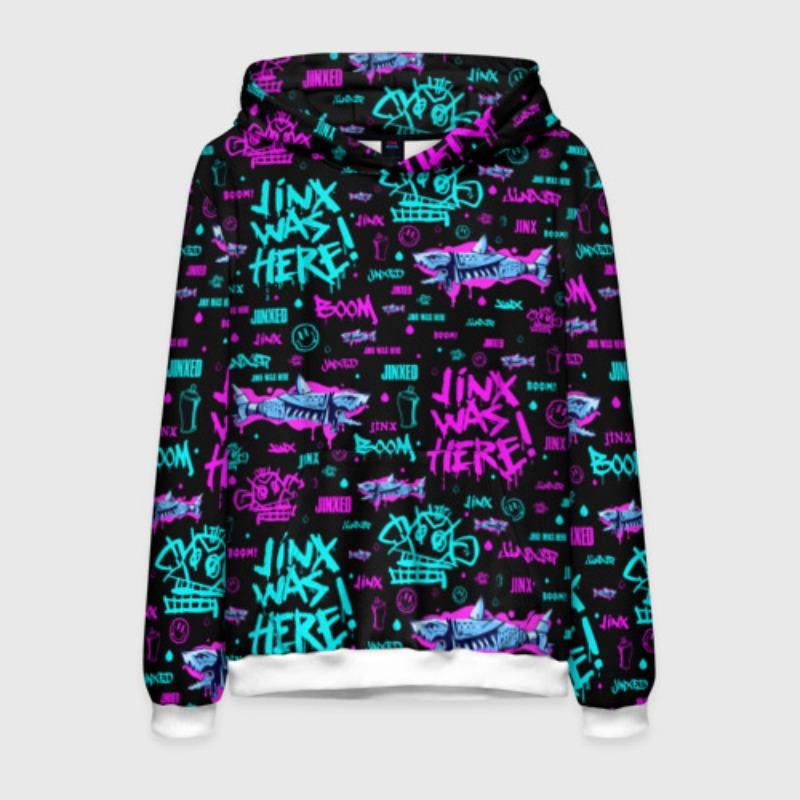 

Популярная аниме-толстовка Arcane League Jinx с капюшоном с 3D-принтом для мужчин/женщин, мультяшный спортивный костюм, толстовка с длинным рукавом, детский пуловер, мужская одежда L
