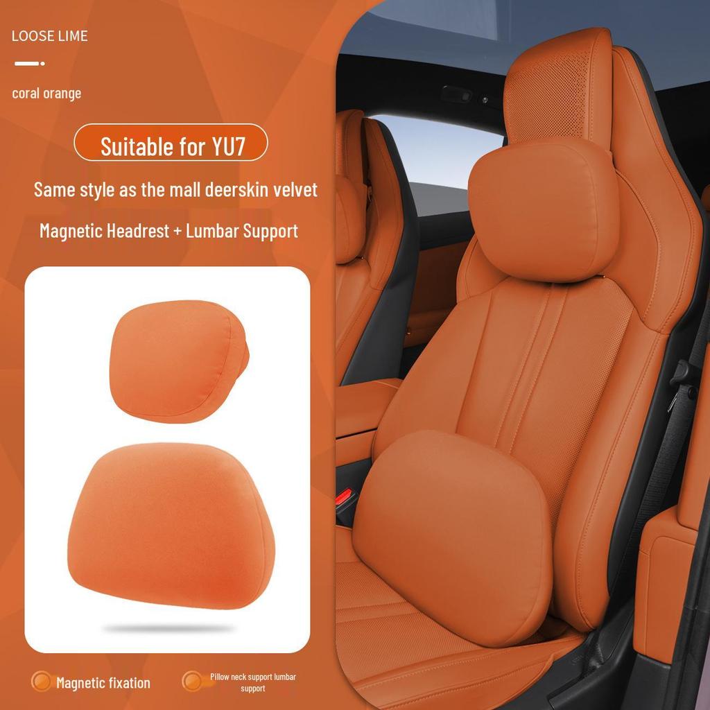 Xiaomi SU7/Ultra/YU7 Magnetyczny Zagłówek Podparcie Szyi i Lędźwi Skórzana Poduszka