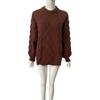 New Autumn and Winter Knitted Twist Loose Round-neck Knitted Sweater, Thickened Pullover Sweater with Thick Stitches
