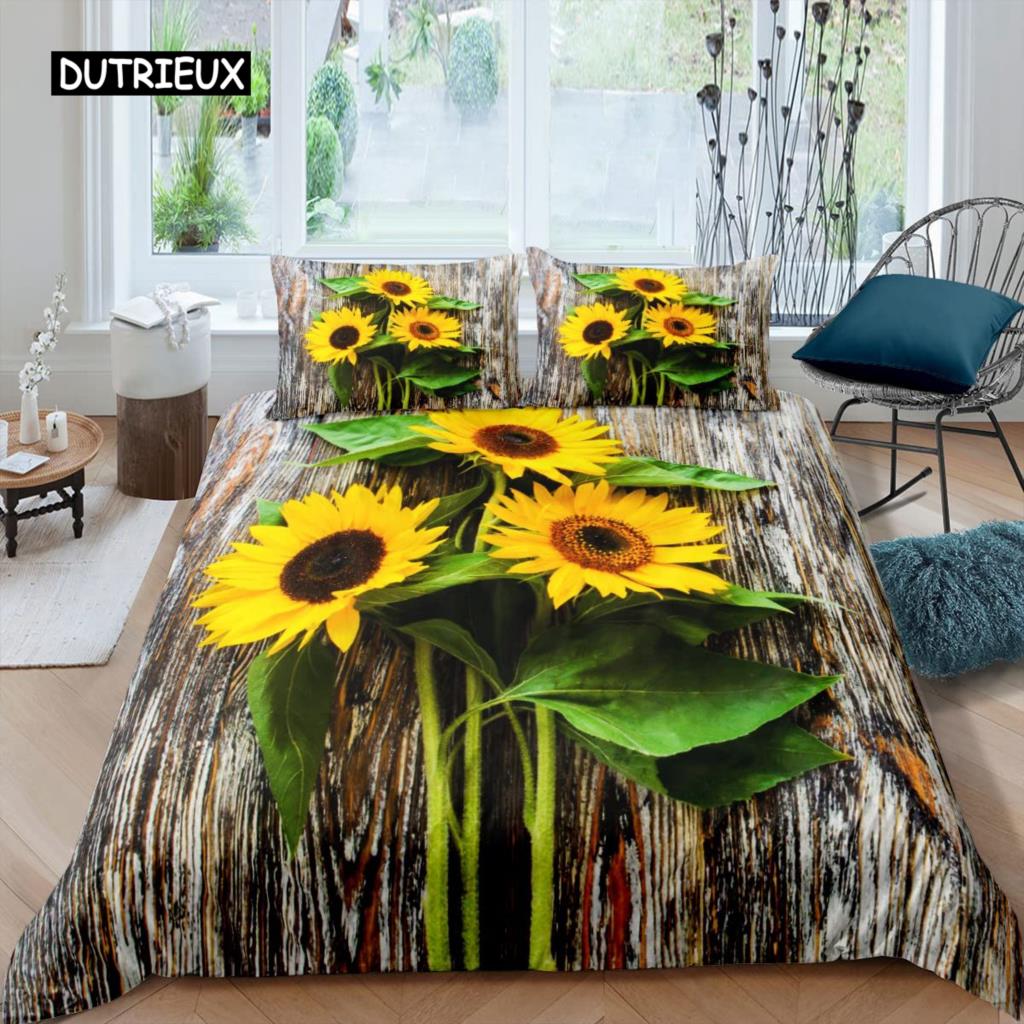 Set Copripiumino Porta Fienile in Legno Misura King Occidentale Set Biancheria da Letto Rustico Asse di Legno Stile Fattoria Country Poliestere
