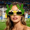 Football Theme Sunglasses, Lightweight Football Events Glasses, Funny Peace Gesture Stadium Sunglasses for Men Women Football Fans Game Day Photos