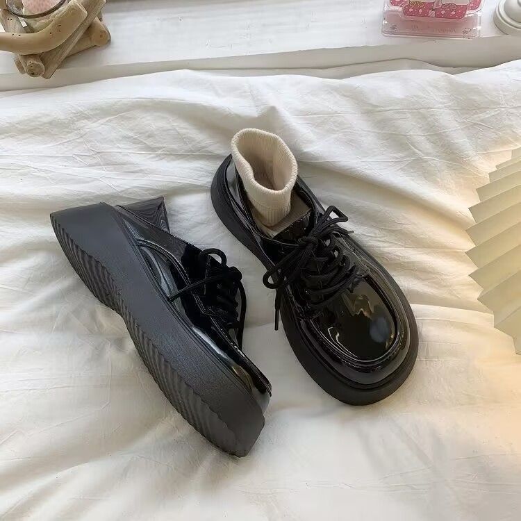 Platform Mary Jane small leather shoes women's British style 2025 spring new Japanese round head thick heel with skirt single shoes