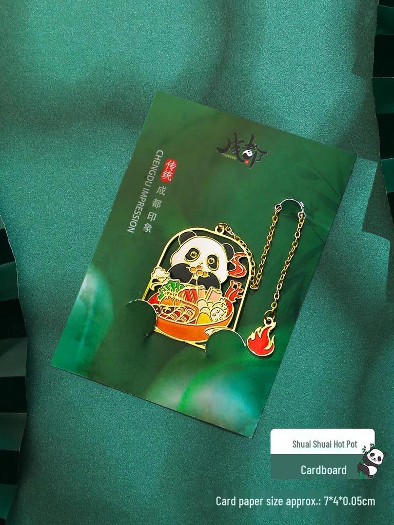 Sichuan Chengdu Giant Panda Metal Bookmark Gift Box - Cute Cartoon Chinese Style