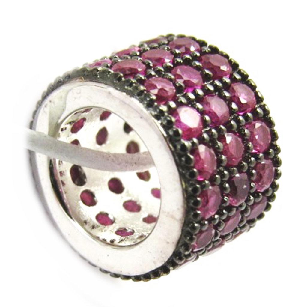 Les Trésors De Lily [M1117] - Pink 'Sissi' Silver Pendant