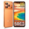 Smartphone Blackview WAVE 7C, 16 GB (4+12) + 64 Go / 16 Go (4 + 12 Go) + 128 Go, 6,56 polegadas, 5000 mAh, 32 MP, 4G, Android 16 ORANGE 64Go