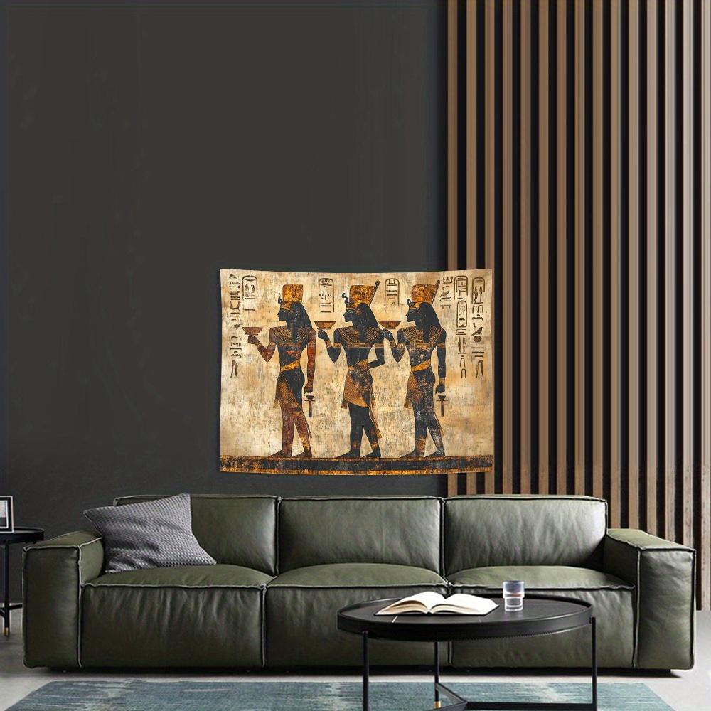 VIKAMA Ancient Egyptian Pharaoh Tapestry Hieroglyph Wall Hanging For Living Room Bedroom Guesthouse Decor Historical Fabric Art