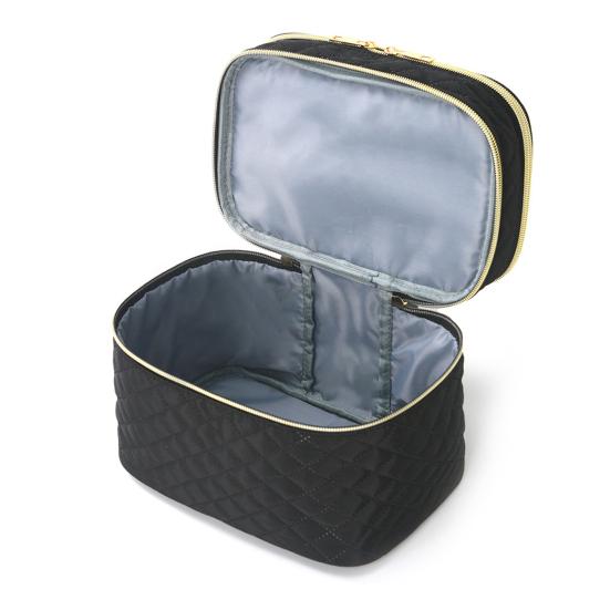 Travel Makeup Case Double Layer Makeup Bag with Handle And Multiple Compartments Cosmetic Organizer Case Portable Toiletry Bag for Women Business Trip
