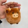 Llavero de Peluche de Vaca de las Tierras Altas Escocesas Kawaii Adornos de Animales de Peluche Lindos Colgante de Peluche Súper Suave Accesorios para Coche Regalo de Navidad