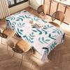 Modern Leaves Pattern Tablecloth 100% Cotton Dining Room Decor Various Sizes Available for Kitchen Office Use