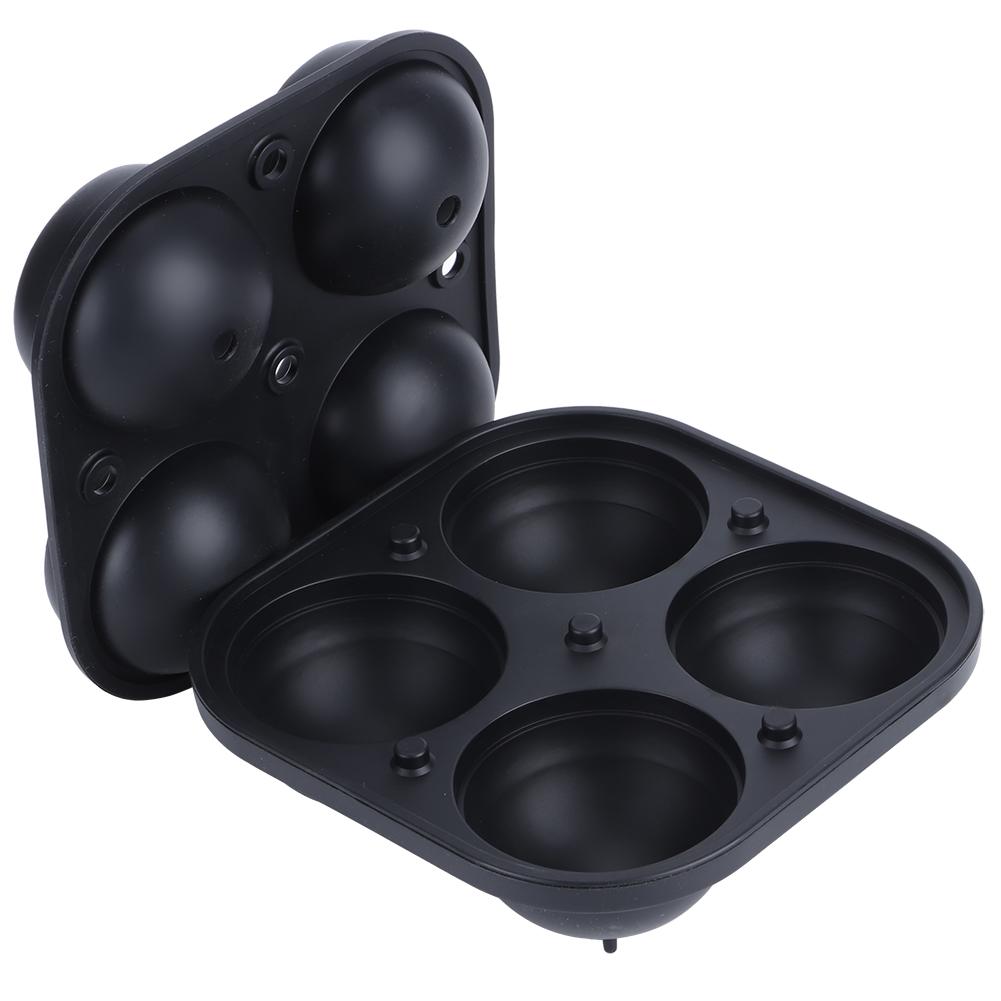 Многофункциональная самодельная силиконовая форма для льда с 4 отверстиями и антипригарным покрытием, поднос для приготовления шариков 6 см, кухонные принадлежности