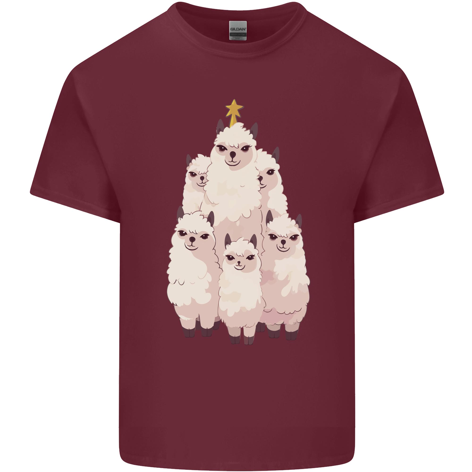 Llama Christmas Tree Xmas Unisexs Light Cotton TShirt S