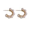 Light Luxury High-end Sense C-type Pearl Small Ear Ring Style Niche Temperament Earrings Versatile Commuter Earrings