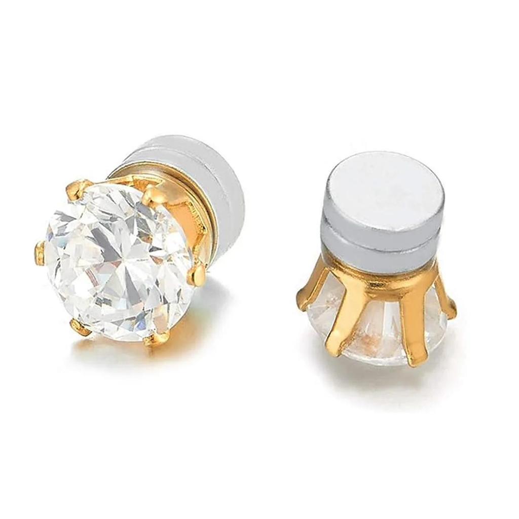 2 Pezzi Clip per Orecchie Magnetiche Orecchini a Bottone Senza Foratura Magnete Forte Finto Piercing Gioielli per Donna Uomo Clip per Orecchie per Bambini Ragazze