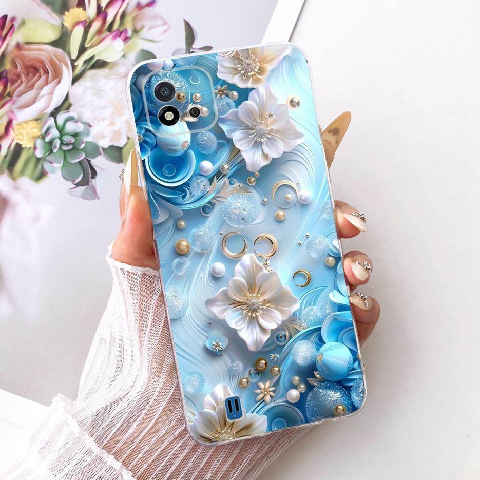 For Realme C11 2021 Case RMX3231 Colorful Flowers Painted Cover Soft Silicone Phone Case For Realme C20 C 11 RealmeC11 2021 Bags